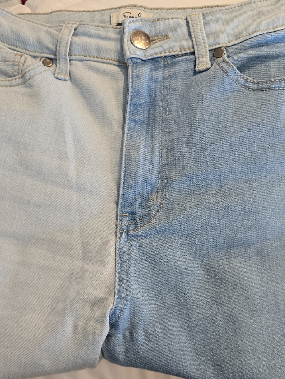 Easel Patchwork Denim Flare Jeans | Light Wash | Size Medium - Picture 7 of 7
